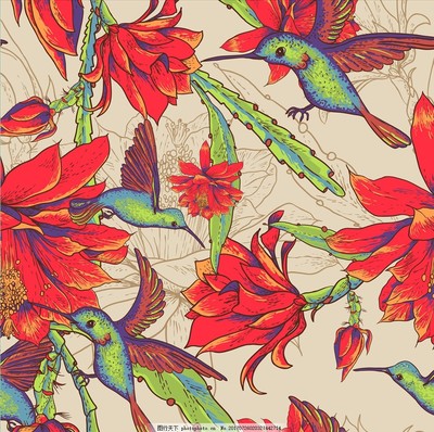 熱帶植物花卉手繪圖案在矢量設計中的藝術魅力